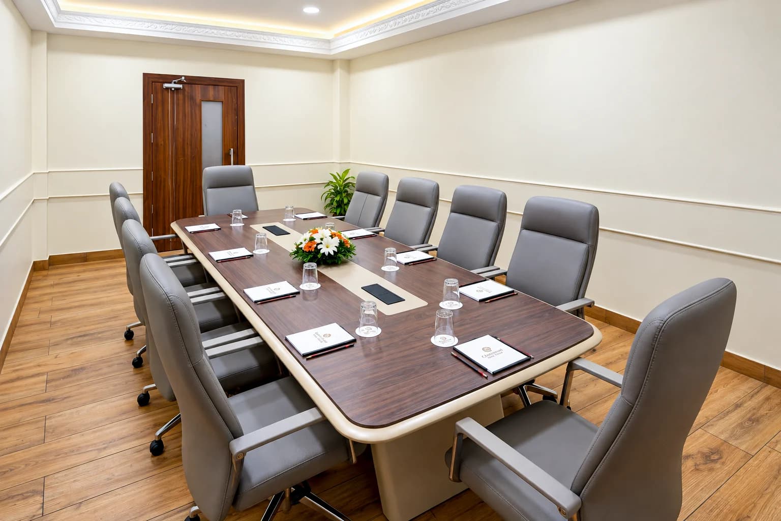 The Board Room table with executive chairs