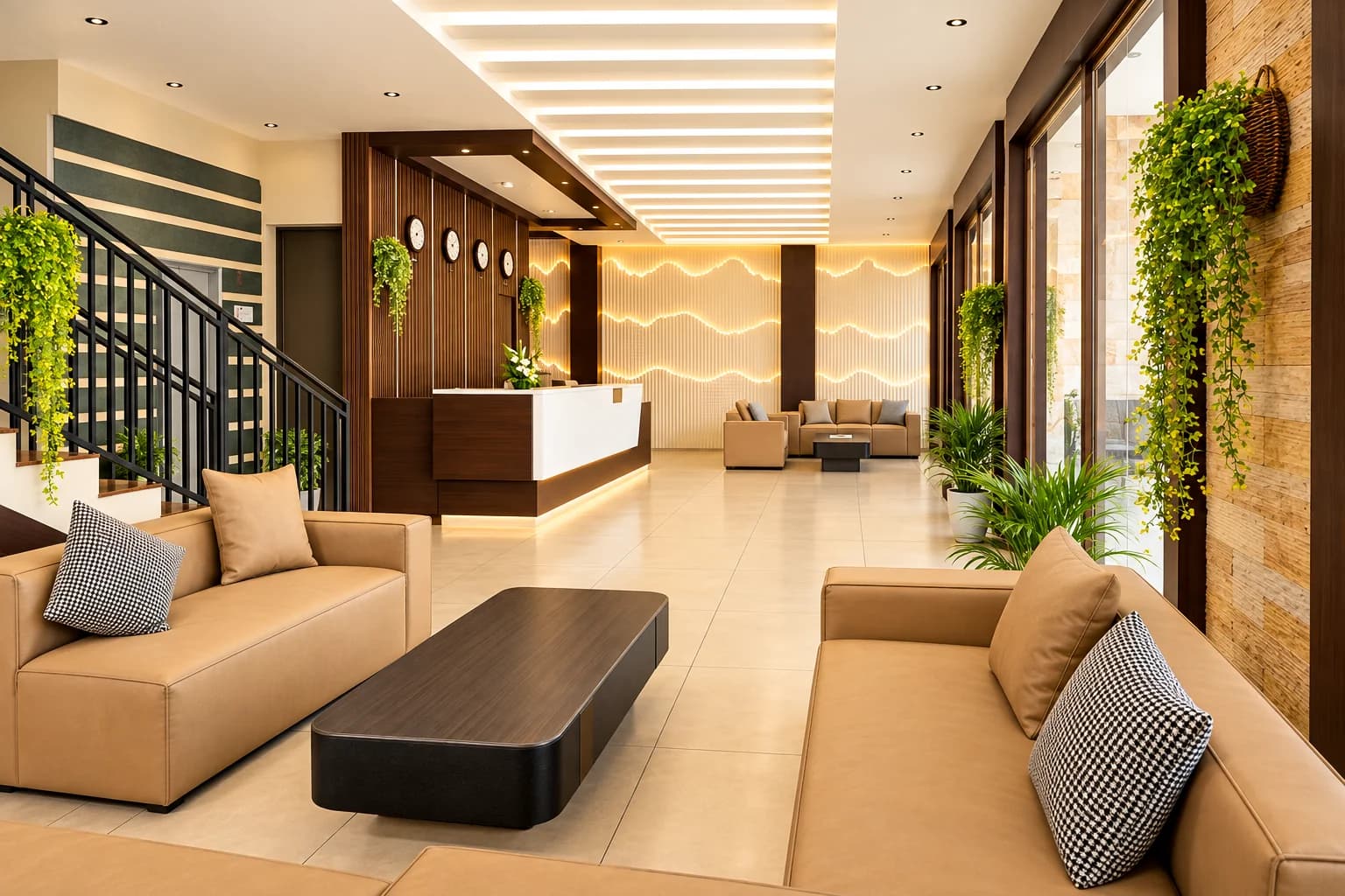Lobby seating at Chettungal New Town