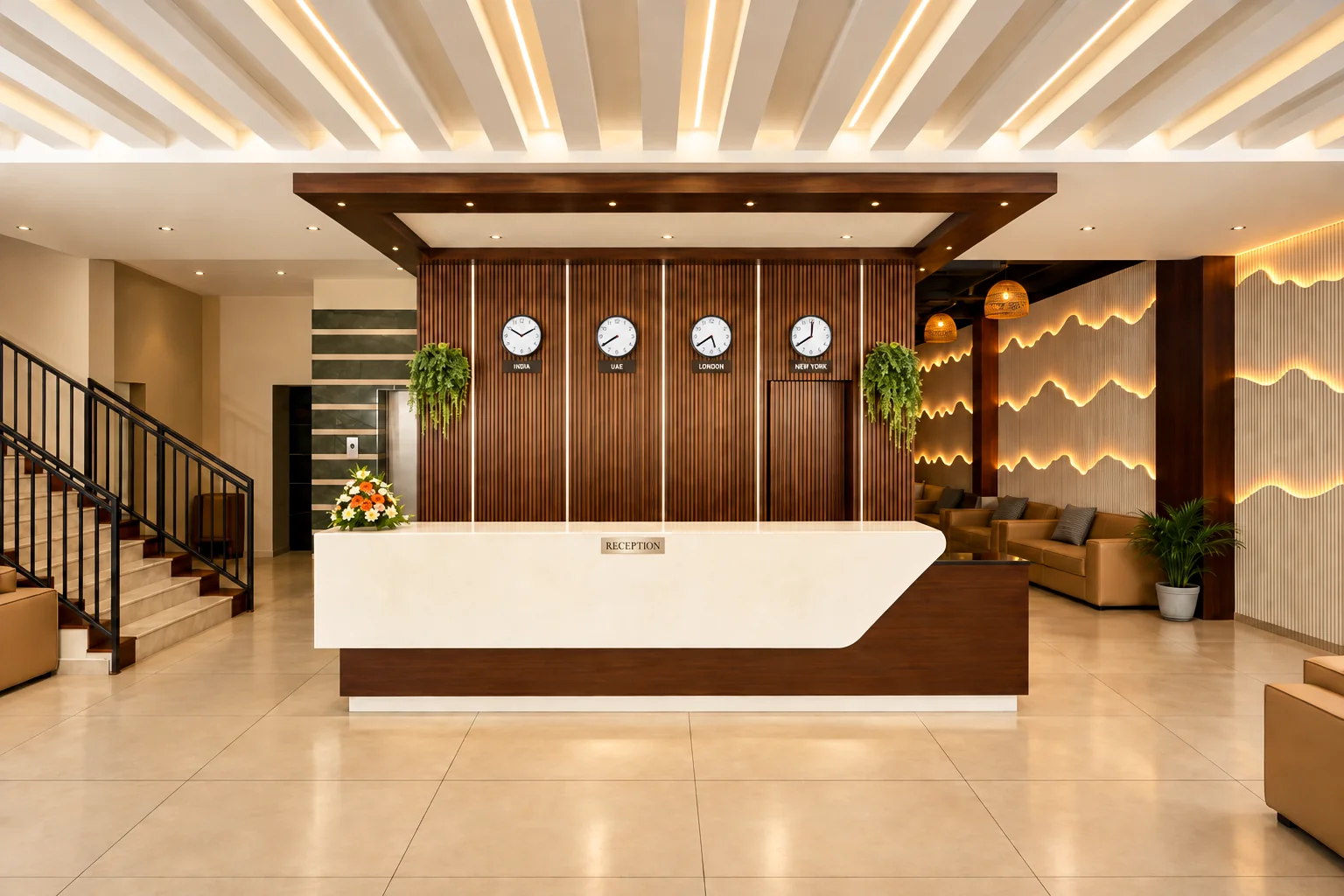 The reception desk at Chettungal New Town Hotel