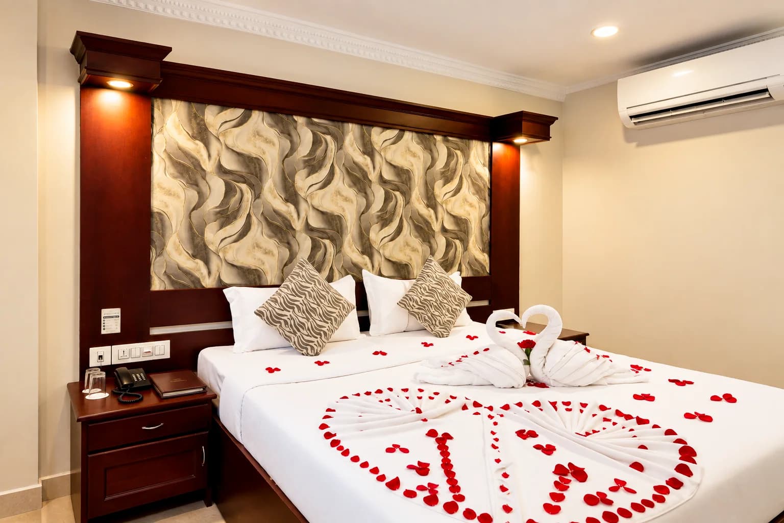 Guest room set up for a celebration